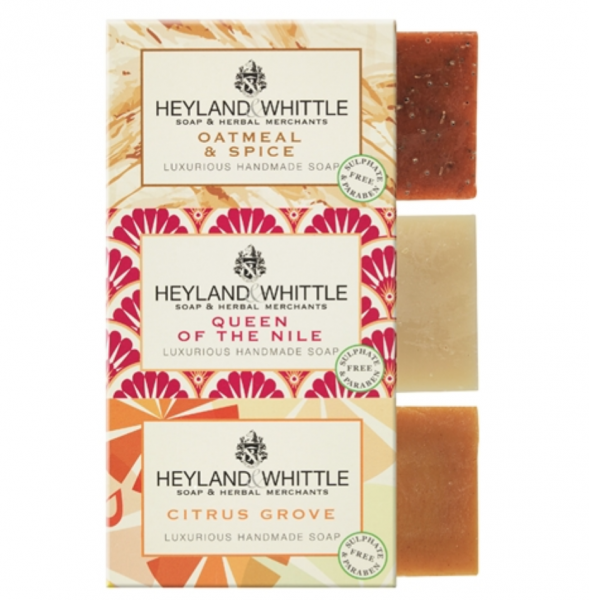 Heyland & Whittle Nurturing Care Soap Trio -Oatmeal & Spice, Queen of the Nile & Citrus Grove